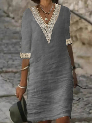 Nadia | Damen Sommer Luftiges Kleid mit Stickerei