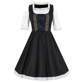 Oktoberfest Damen Dirndl Kleid Mit Floraler Stickerei Und Schleife | 2025