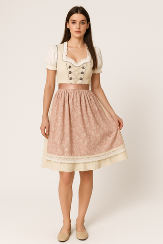Damen Dirndl Kleid Mit Spitze & Schürze | 2025