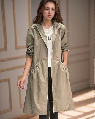 Thalia | Damen Lange Übergangs Regenjacke
