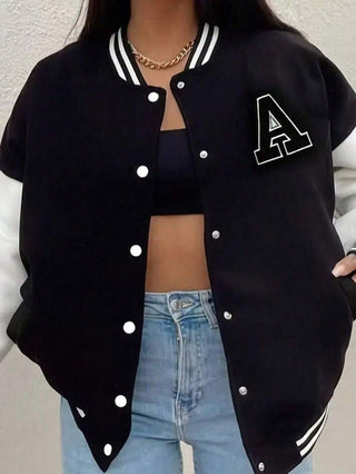 Unisex College Jacke Mit Brustbuchstabe | Übergang